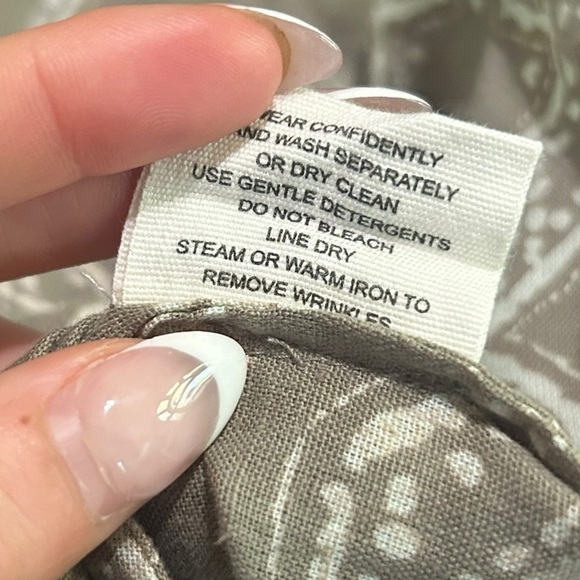 Omika Cotton Linen Blouse Size Small Green Blue Cotton Linen Top Tunic Boho - Picture 9 of 9